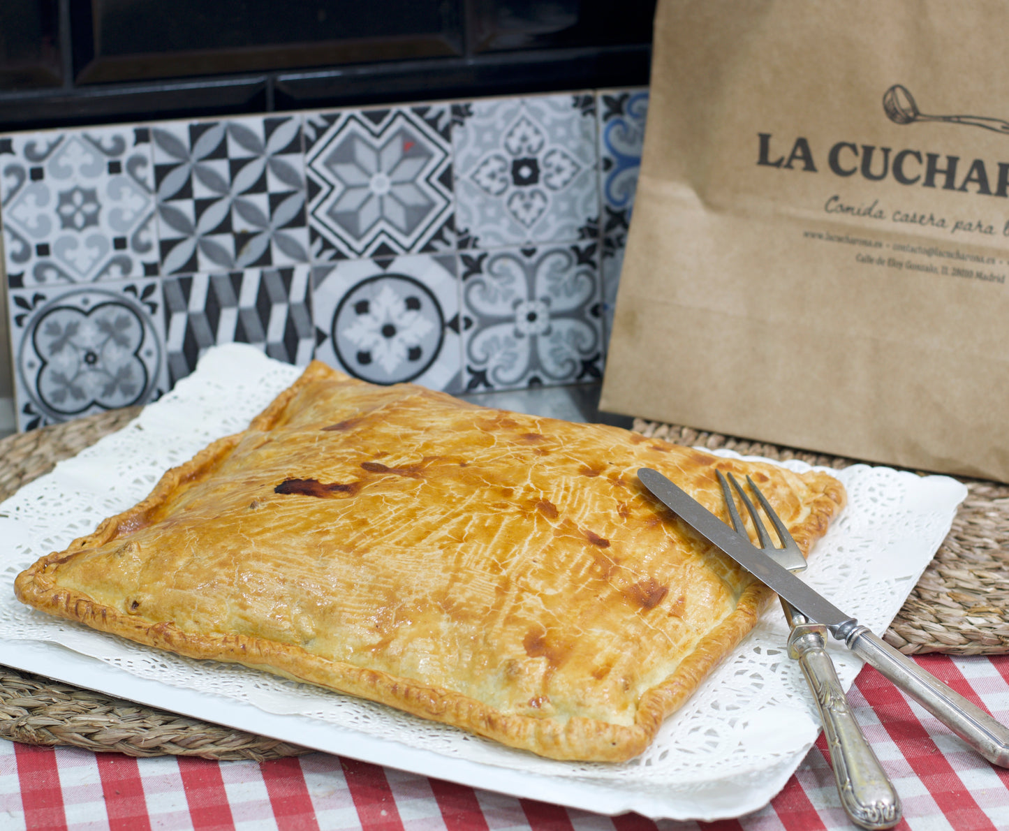 Empanada de pollo y setas - 6/8 raciones