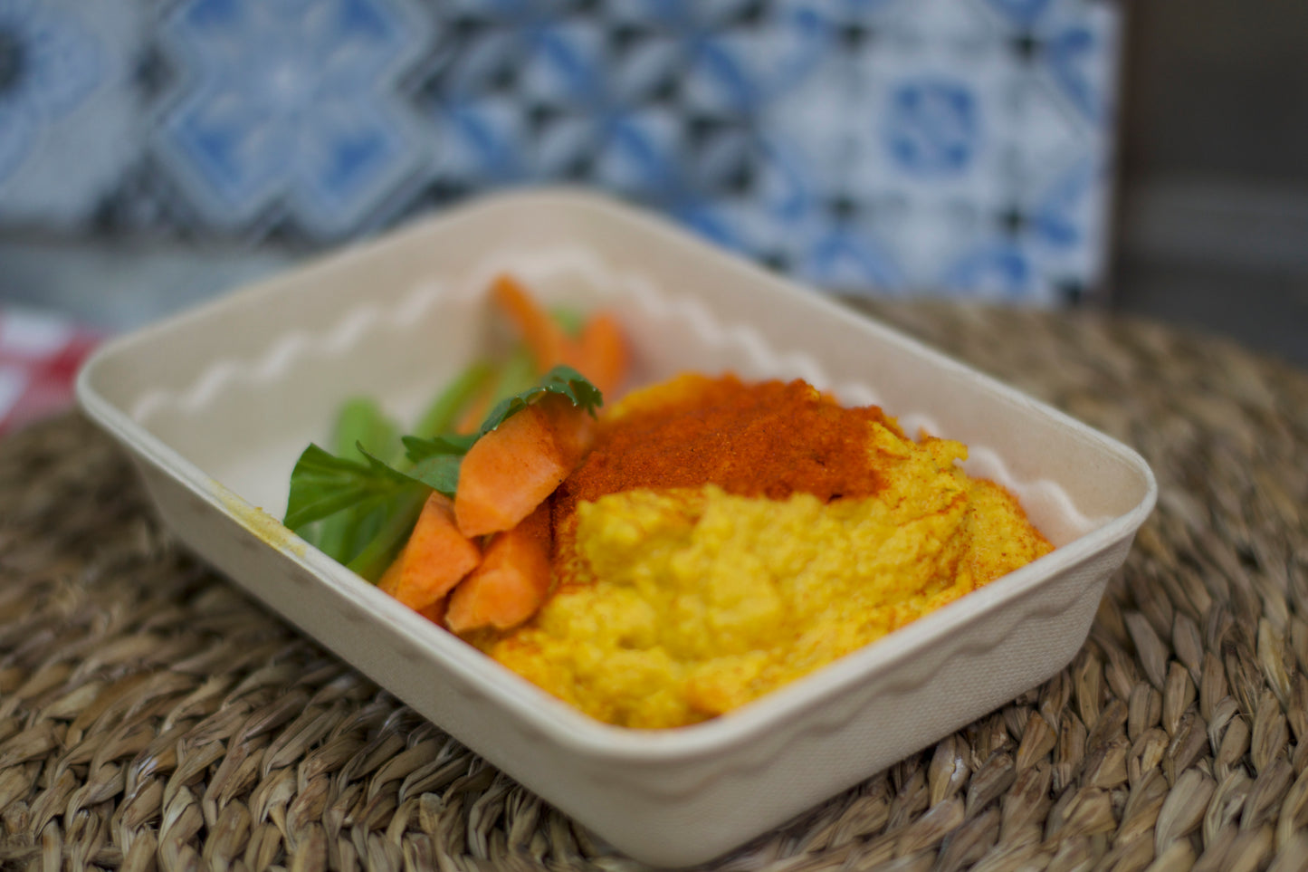 Hummus de garbanzos con crudités - 250 gr