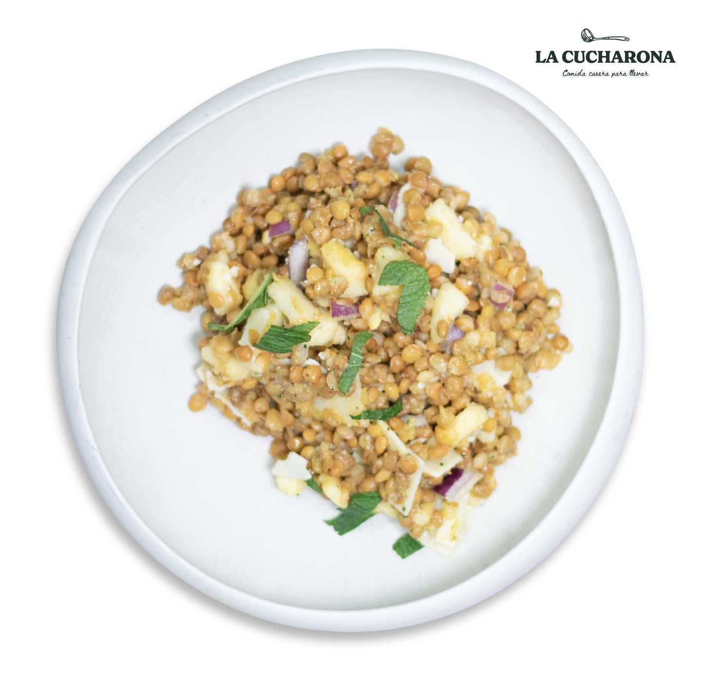 Ensalada de lentejas con parmesano, manzana y vinagreta - 250 gr